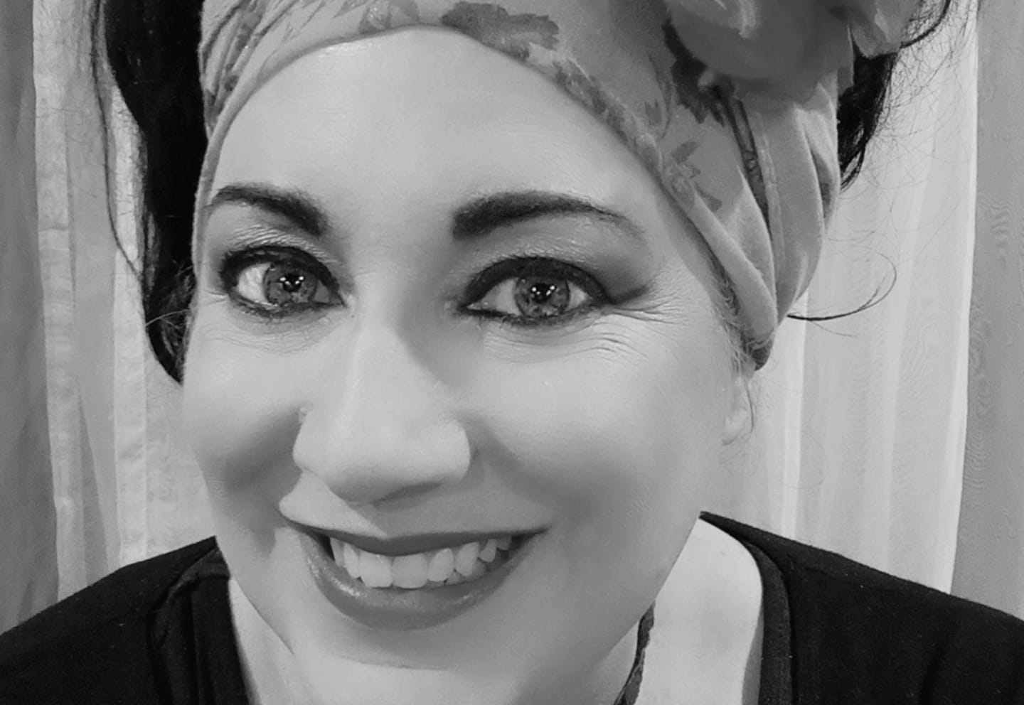 Black a white portrait image of Ricki Lee Bernhardt Turpin